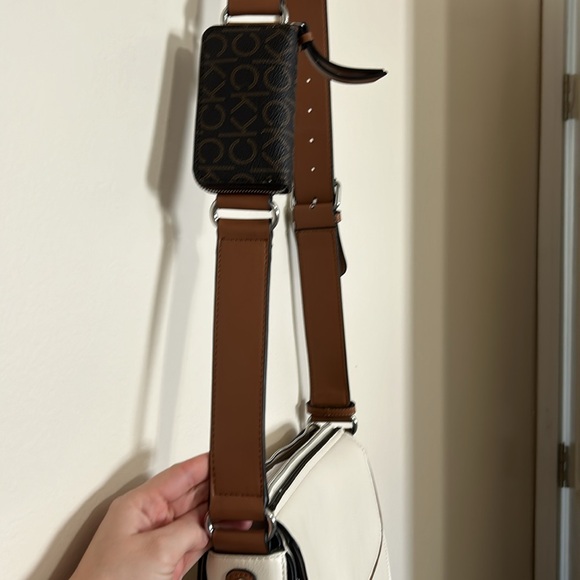 Calvin Klein White and Brown Crossbody Bag - Picture 3 of 7